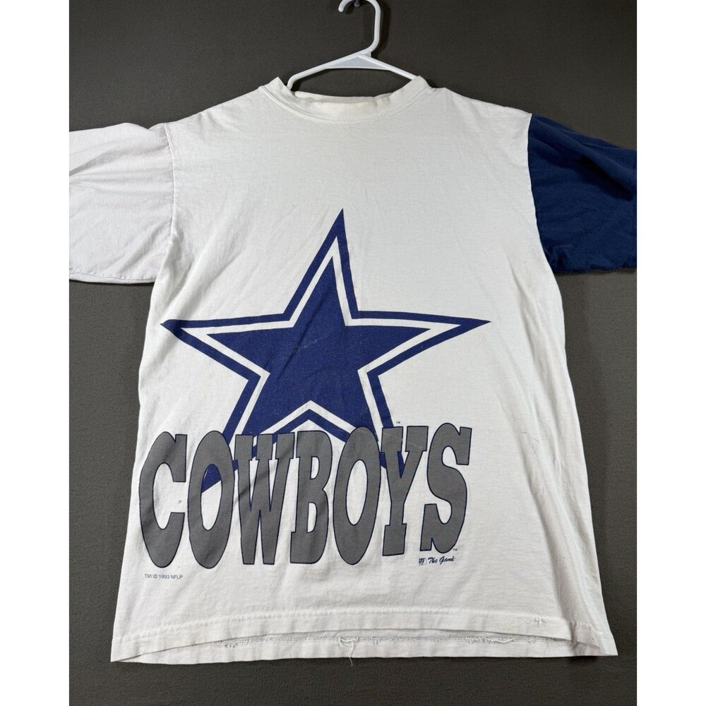 Vintage Dallas Cowboys Shirt Mens Medium White Blue The GAME 90s 1993 Thrashed
